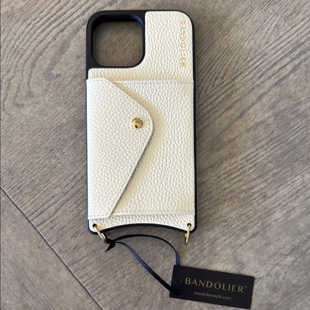 Bandolier Cream Leather Phone Case 13 ProMax brand new with tags. Case only.